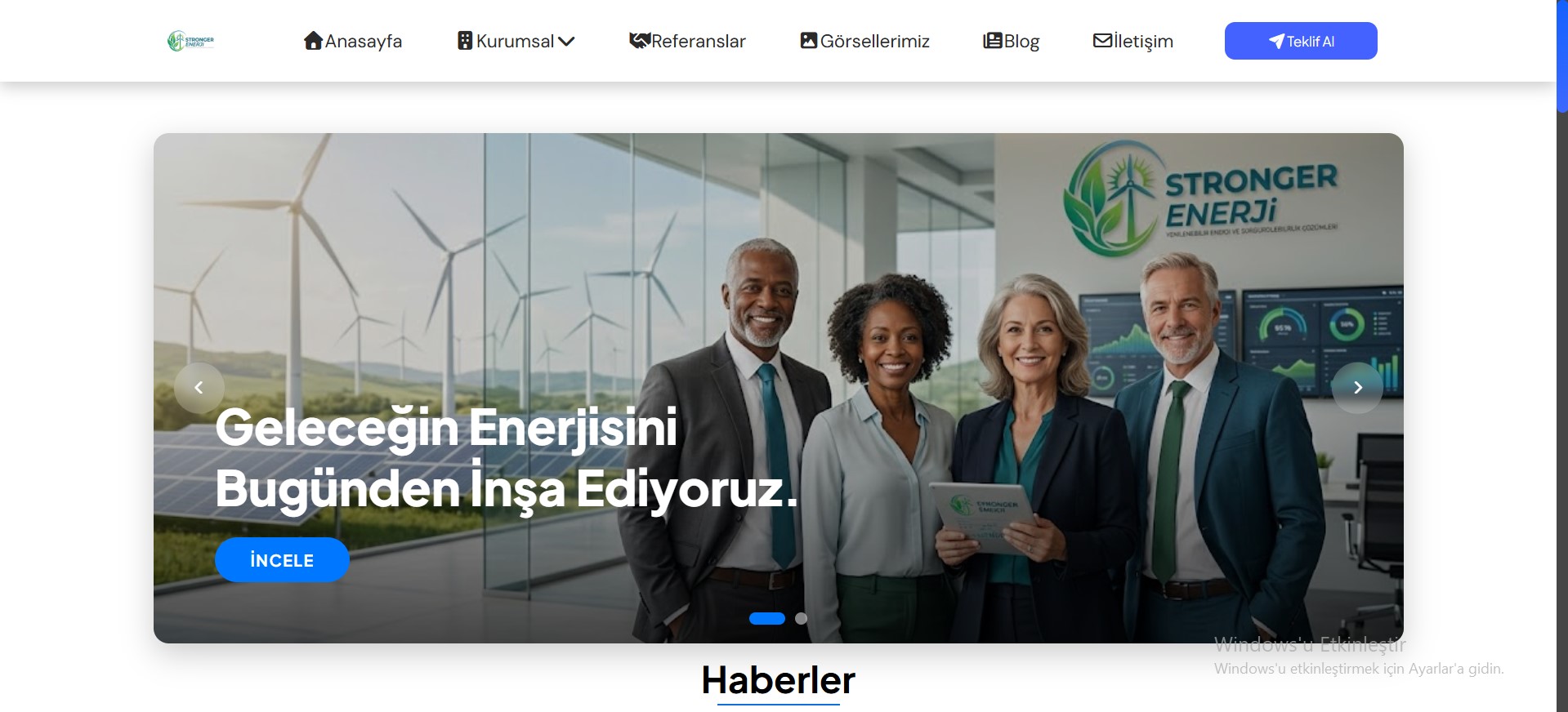 Yönetici paneli ile içerikleri yönetilebilir kurumsal web sitesi projem demo #1